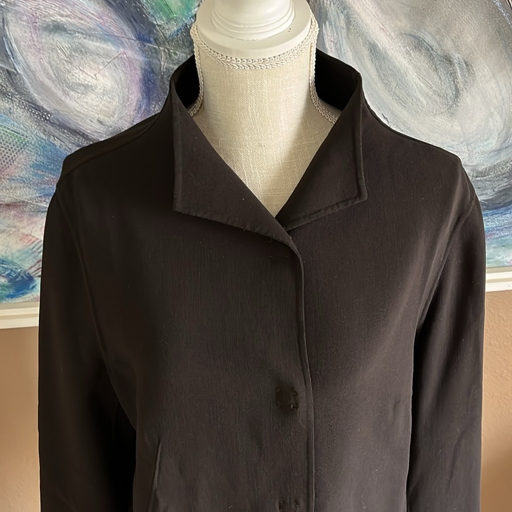 eun hwa Paris Brown Wool Snap Closure Jacket, 42